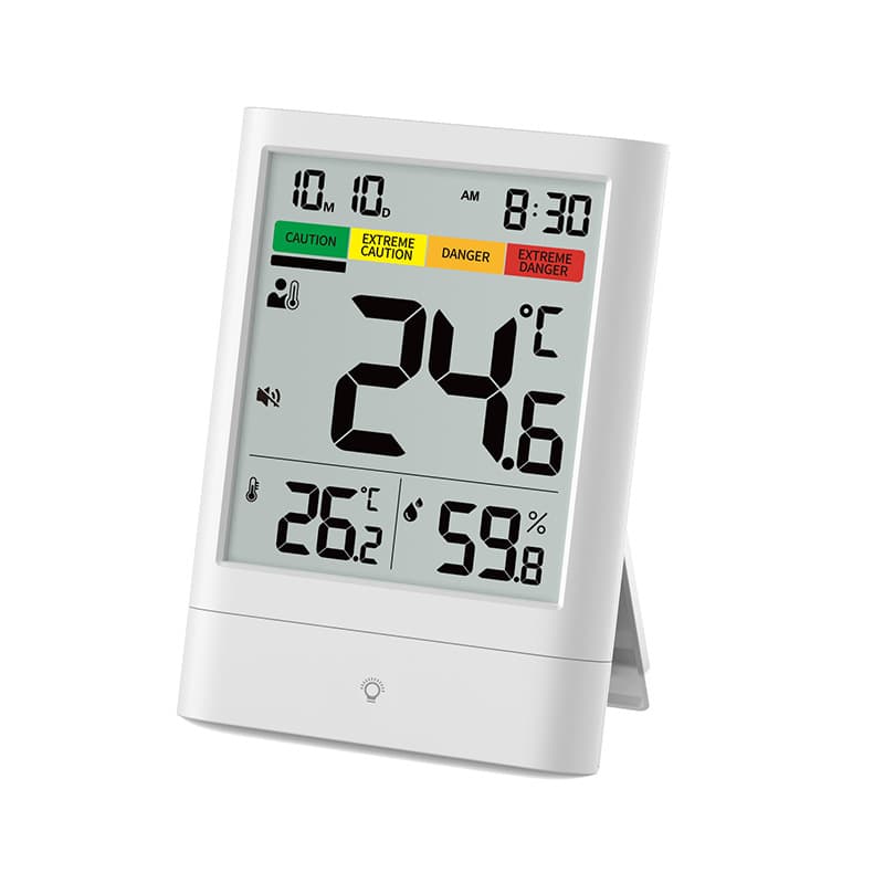 Cross-border Clock Heat Index Thermometer Home WBGT Temperature and Humidity Meter with Overheat Warning Display