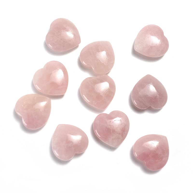 Natural Crystal 20mm Rose Quartz Heart Shaped Stone - Bulk Discounts Available (Cross-border E-commerce)