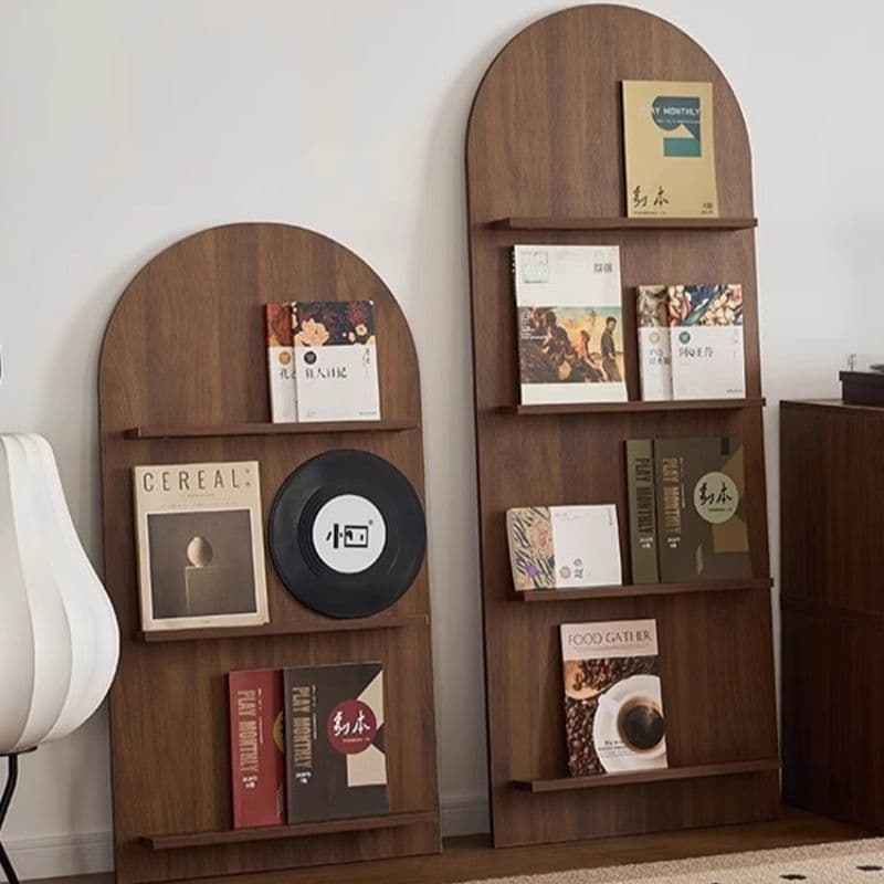 Vintage-inspired INS wall-mounted newspaper and magazine rack, retro display shelf for living room floor placement