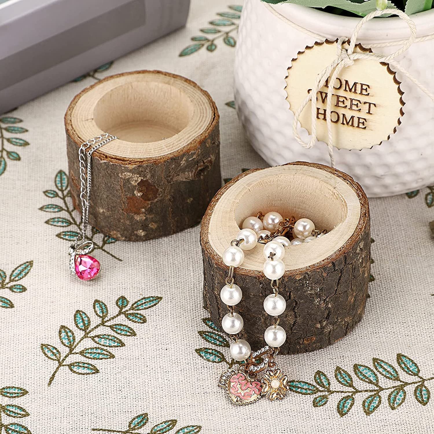 Wooden Craft Creative Ornament Wedding Napkin Ring Candle Holder Log Wood Home Decoration Succulent Planter