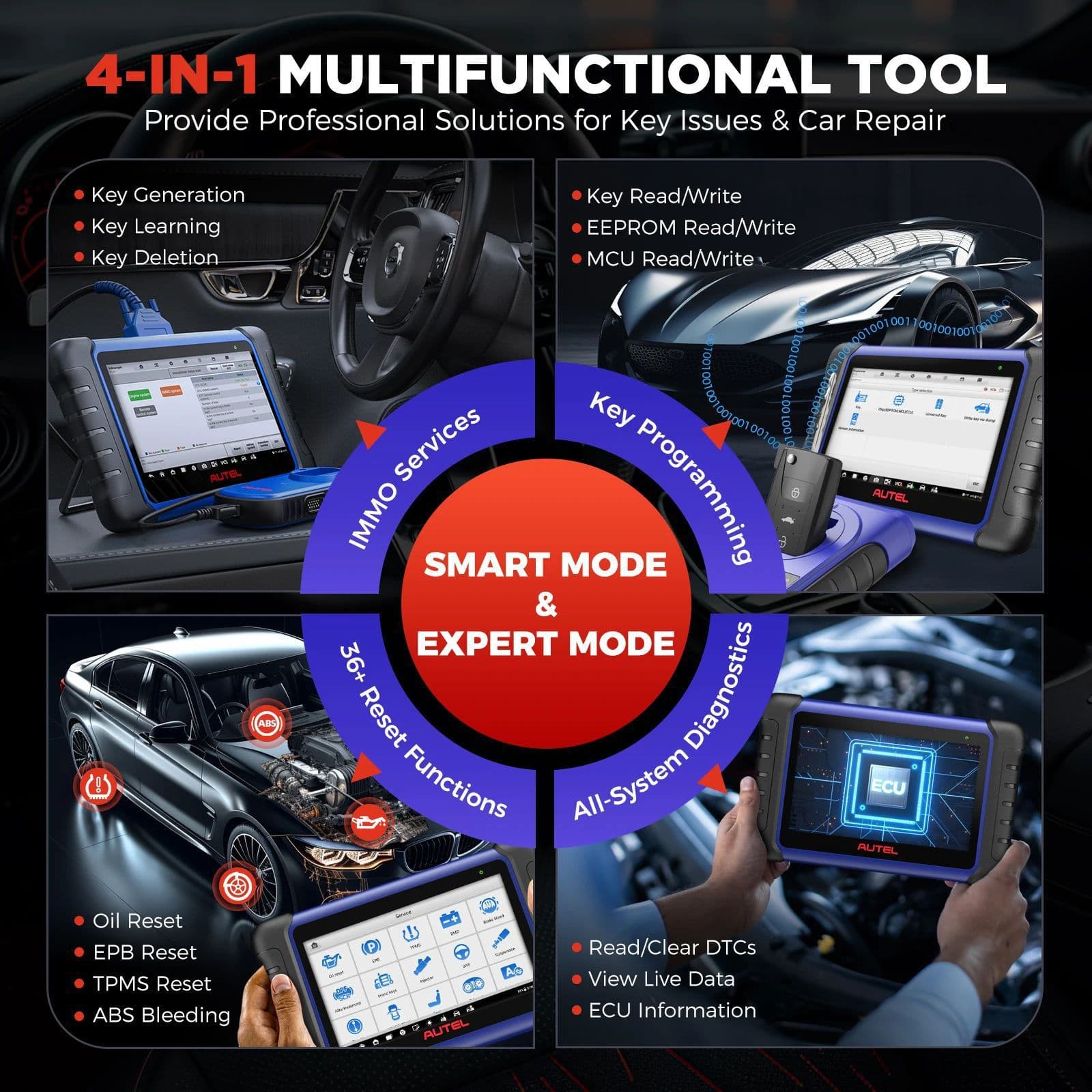 Autel IM508S XP200 Key Programmer car detector & key anti-theft matching