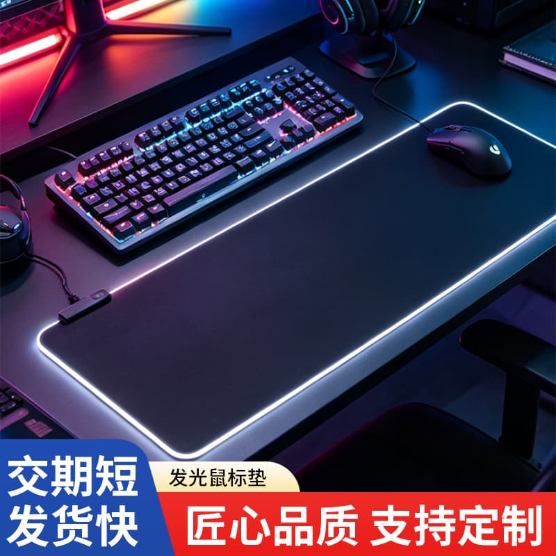 RGB Gaming Mouse Pad with Adjustable Lighting Effects, Anti-Slip Base, Large Size Keyboard Desk Mat for Home, Internet Cafe, and Gaming