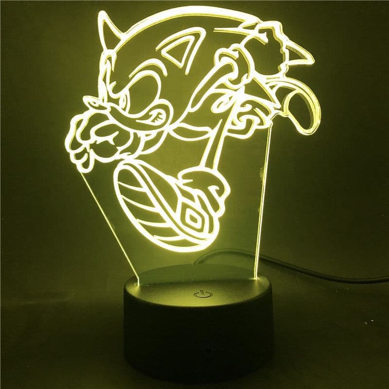 usb night light Sonic the hedgehog game creative desktop ornaments boys room decoration painting gift for friends