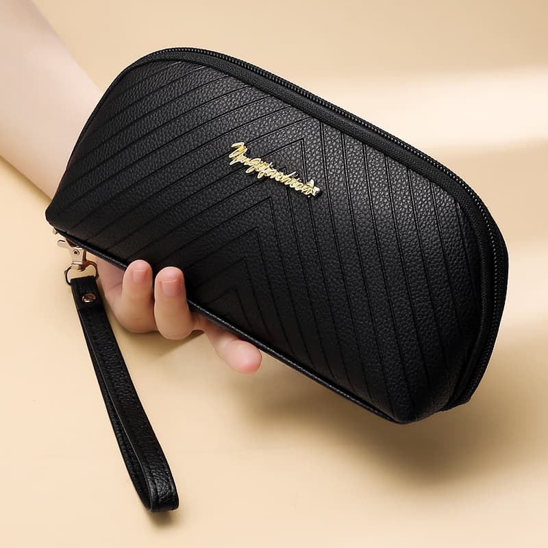 Long Wallet Ladies Handbag Large Capacity Coin Purse Mobile Phone Bag Fashionable Clutch Bag for Women Retro European Style Solid Color