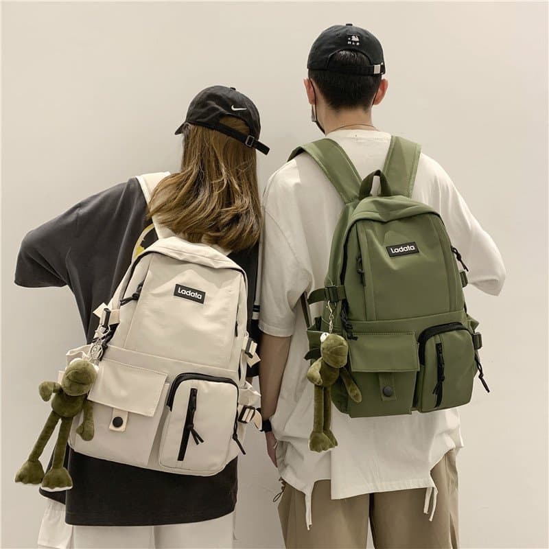 2024 Korean Fashion Casual Simple Student Backpack Anti-Theft Single Shoulder Handheld Dual Backpack Computer Bag Unisex