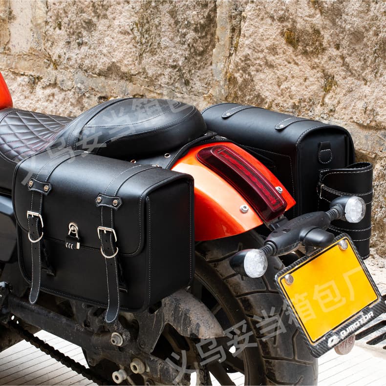 Electric Motorcycle Retro Style Side Bag Saddlebag Side Pouch Rider Quick Release Bag