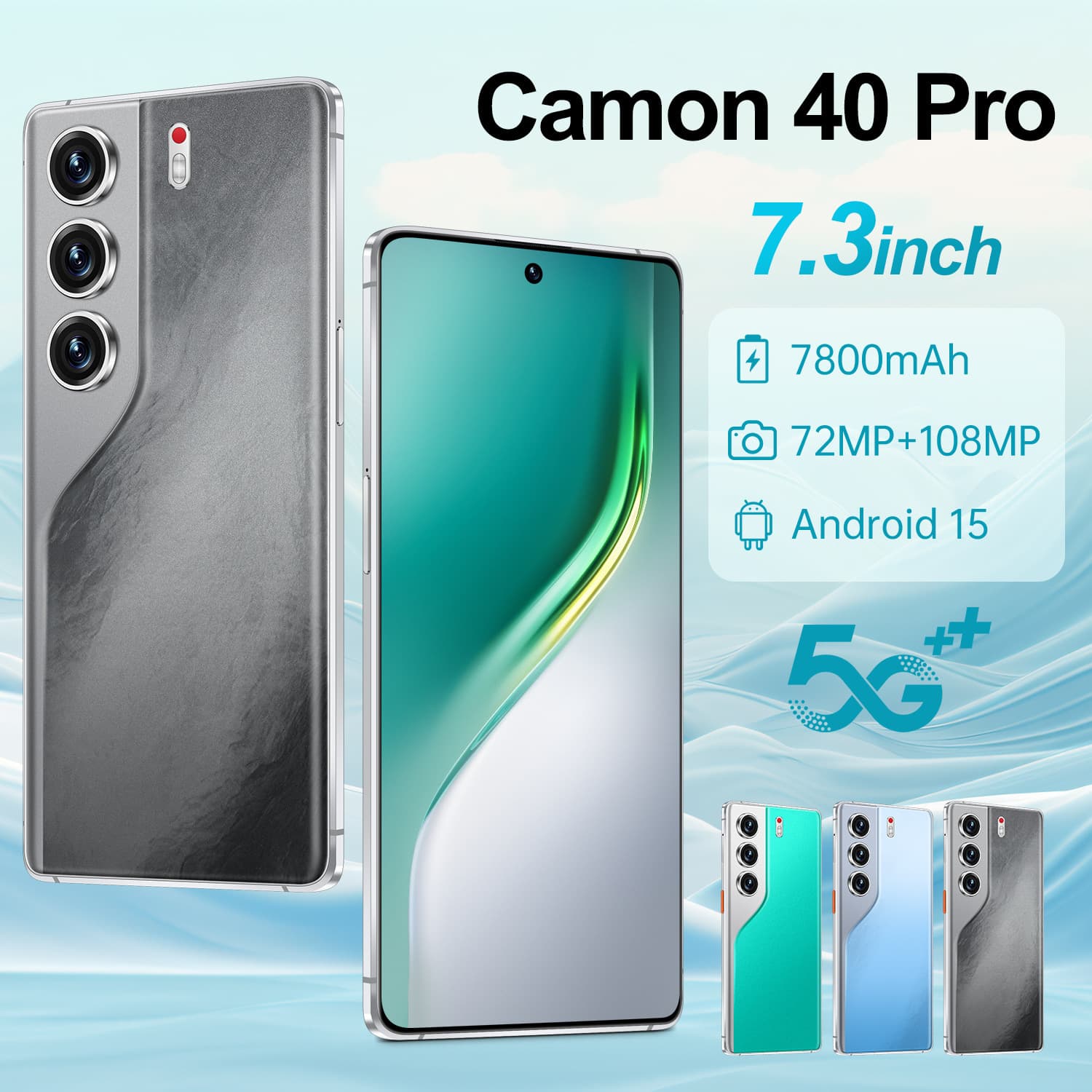 New Camon40 Pro true 4G global communication 4+128GB cross-border mobile phone 6.79-inch perforated screen mobile phone in stock