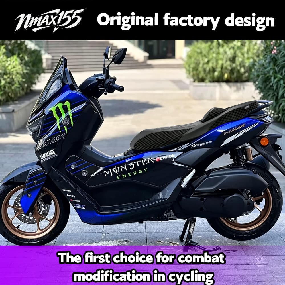 Suitable for 20-24 Yamaha NMAX155 V2 motorcycle modified seat cushion and waist seat bag assembly accessories