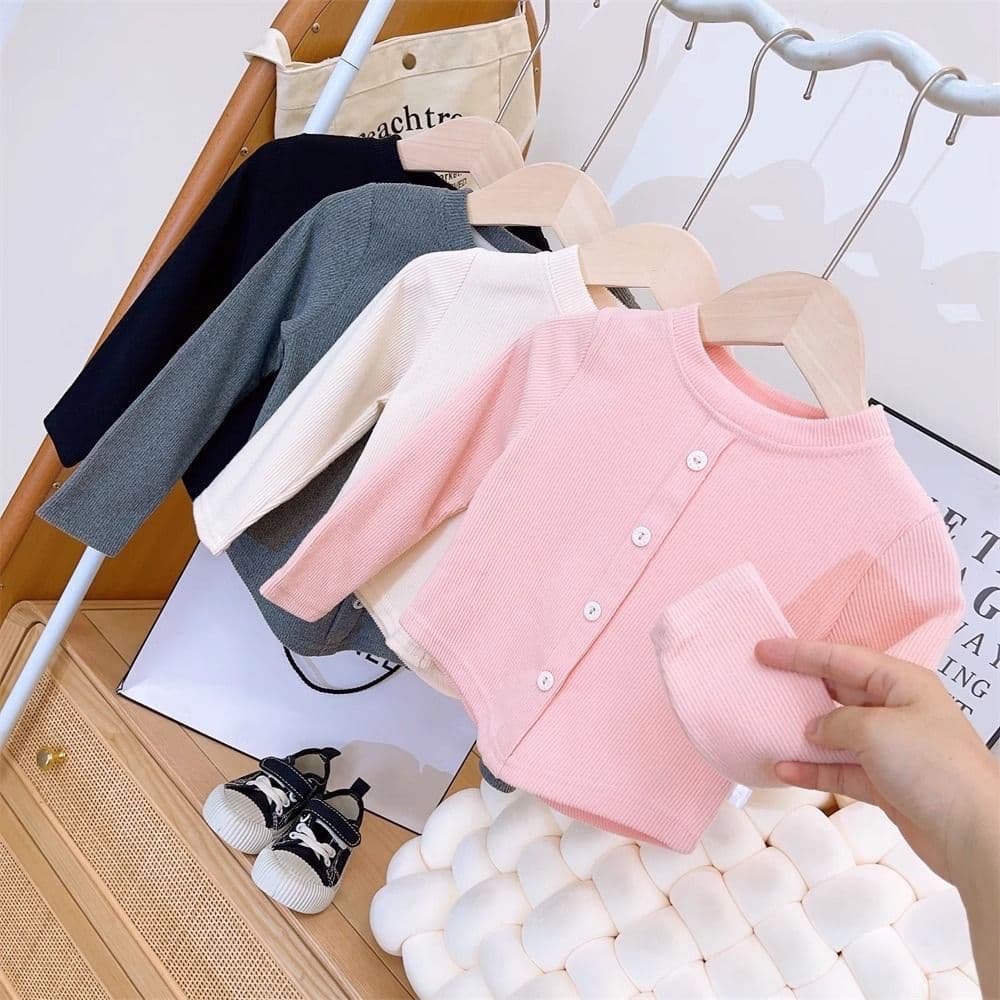 2024 Spring/Summer New Girls' Korean Style Long Sleeve T-Shirt, Fashionable Short Fitted Pullover Base Top