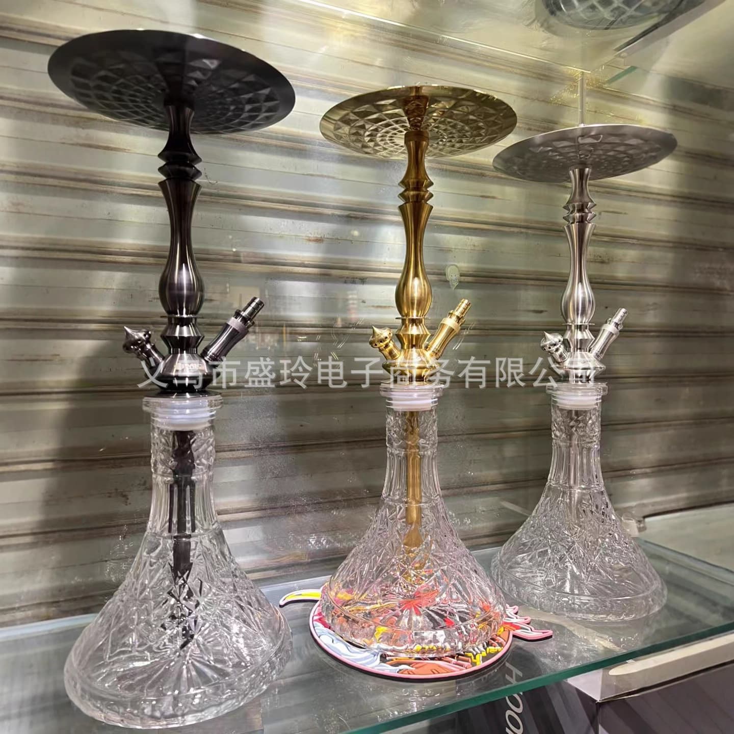 Arabic Shisha Medium Single Hose Stainless Steel Hookah Complete Set for Bar KTV Home Use