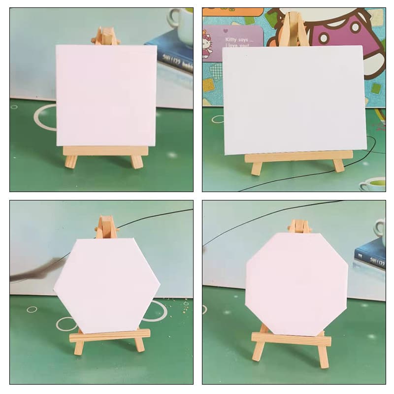 Mini oil painting frame children's wooden acrylic painting blank graffiti hand-painted DIY small panel easel set wholesale