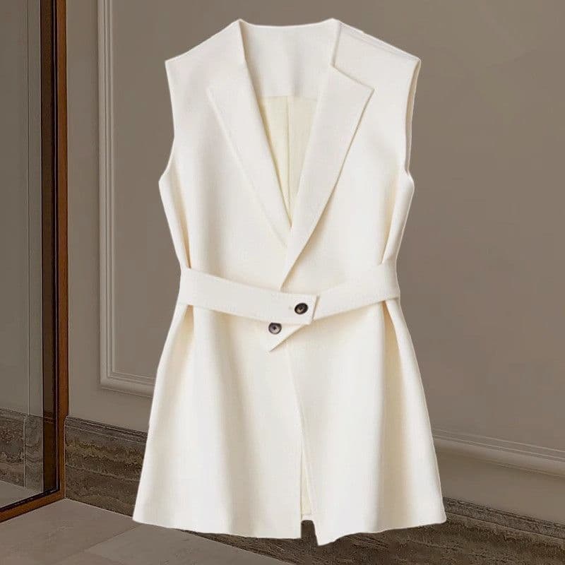 Suit vest slimming belt sleeveless vest vest 2025 spring short coat women's outer wear slimming