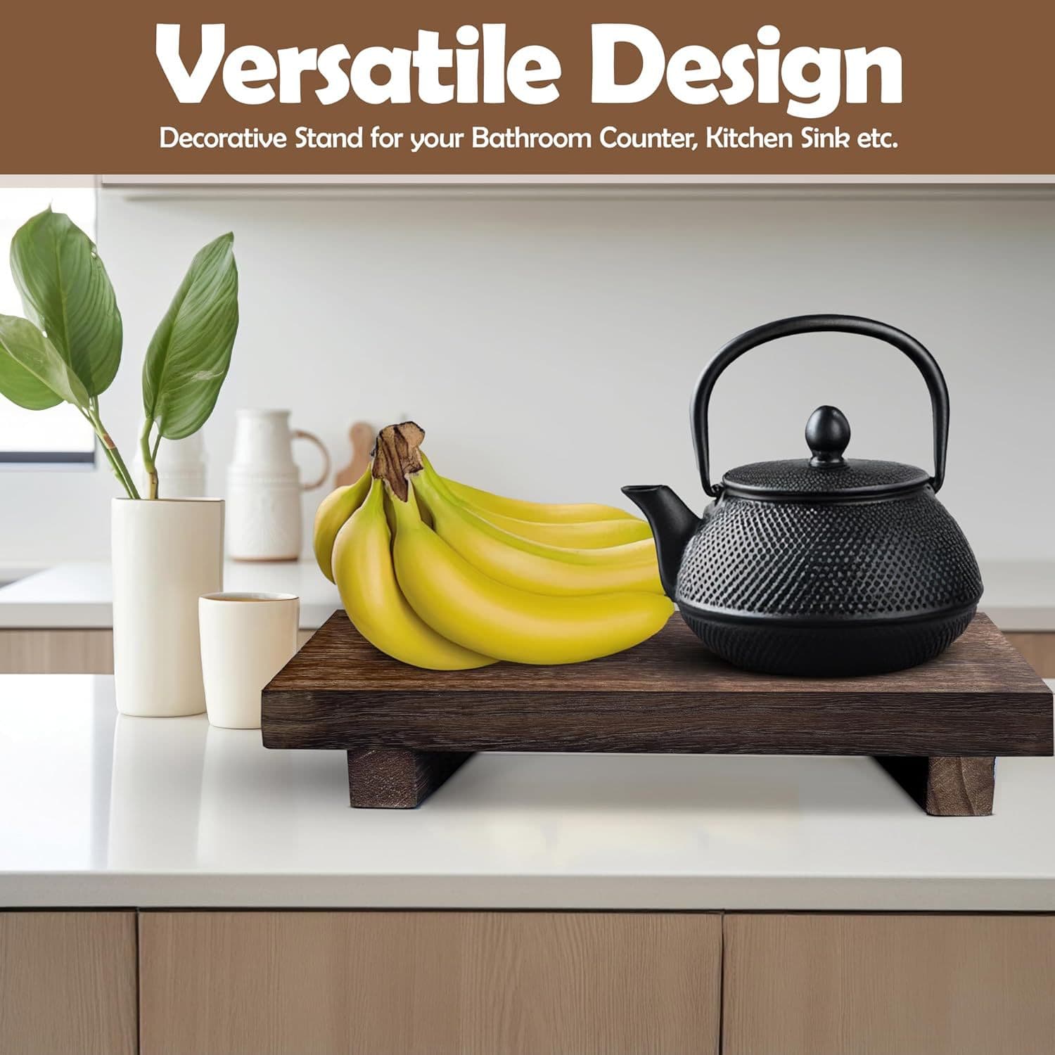 In Stock Storage Rack Pad Stool Solid Wood Household Desktop Teapot Pad Wash Basin Drain Rack Display Shelf