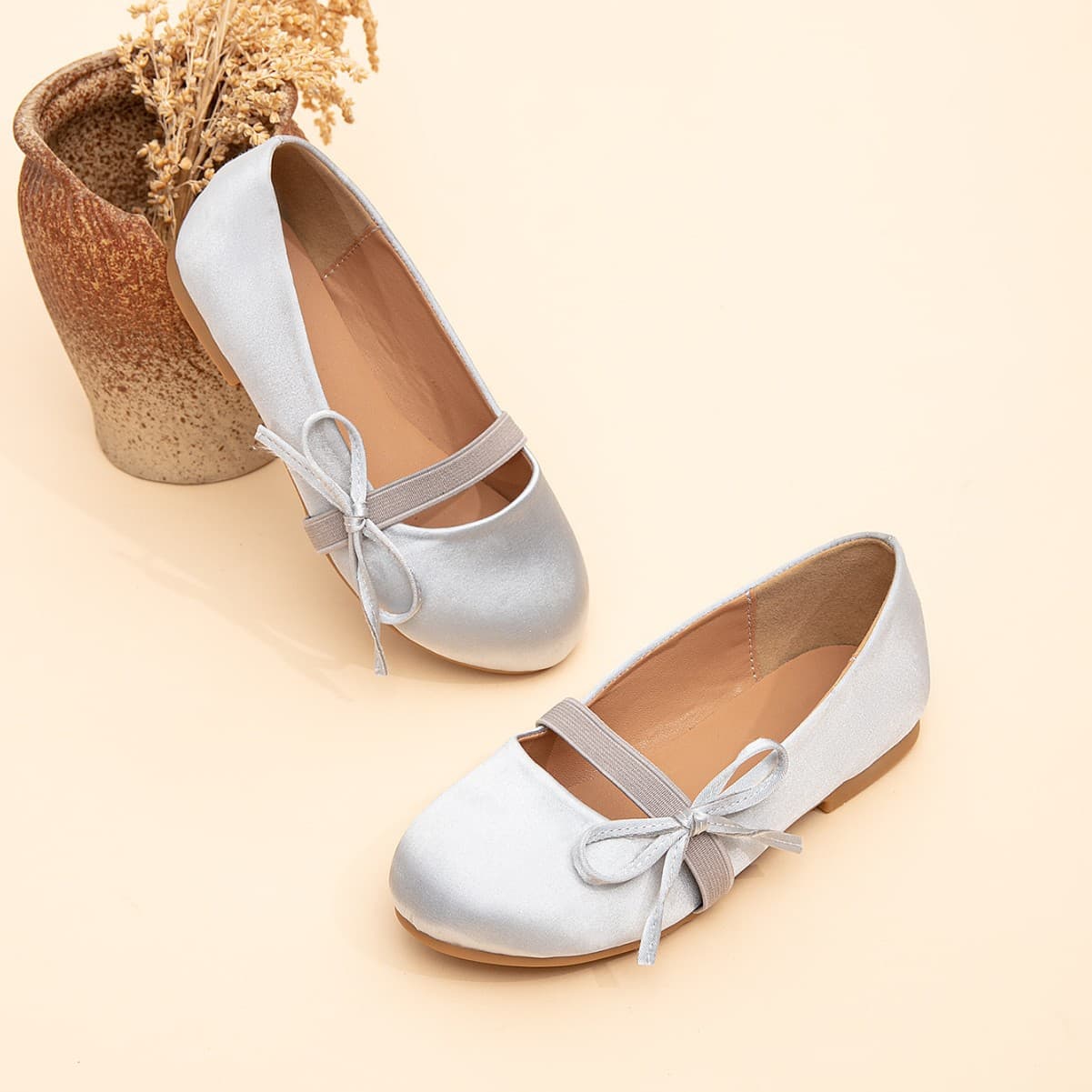 2025 Spring/Autumn Cross-border British Style Girls' Bow Retro Soft Sole Flats