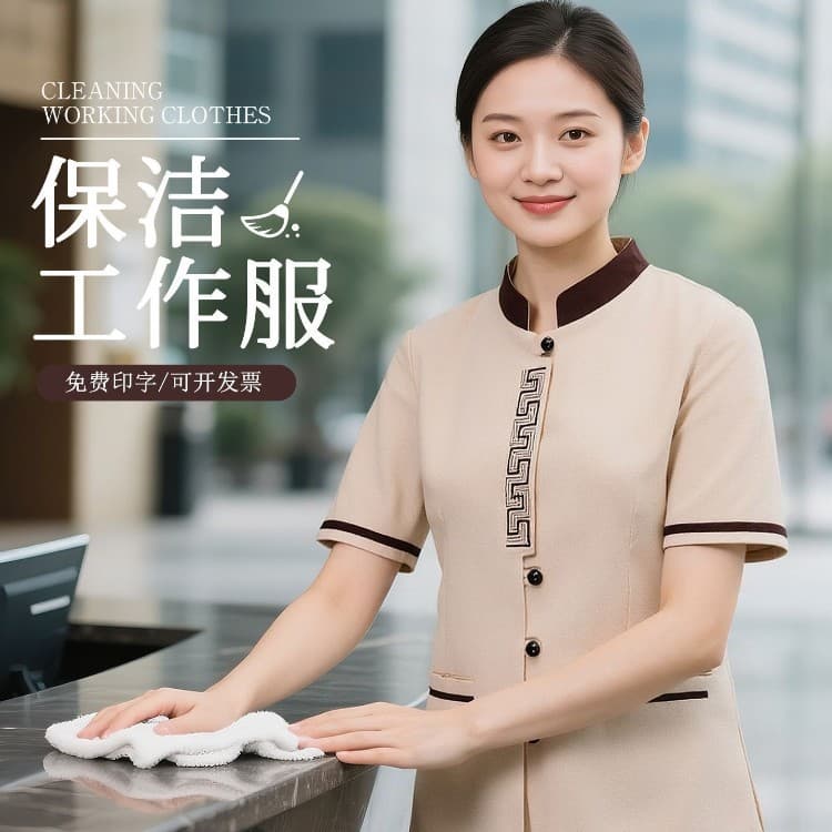 Hotel work clothes summer female hotel room attendant cleaning clothes short-sleeved cleaner suit D21-866