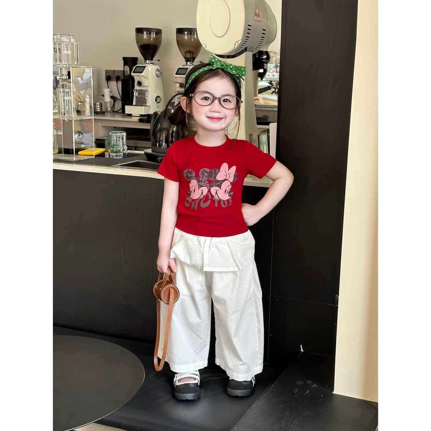 Korean-style Girls Summer 2026 New Cartoon Short Sleeve T-Shirt Kids Thin Mosquito-Proof Pants Fashion Set