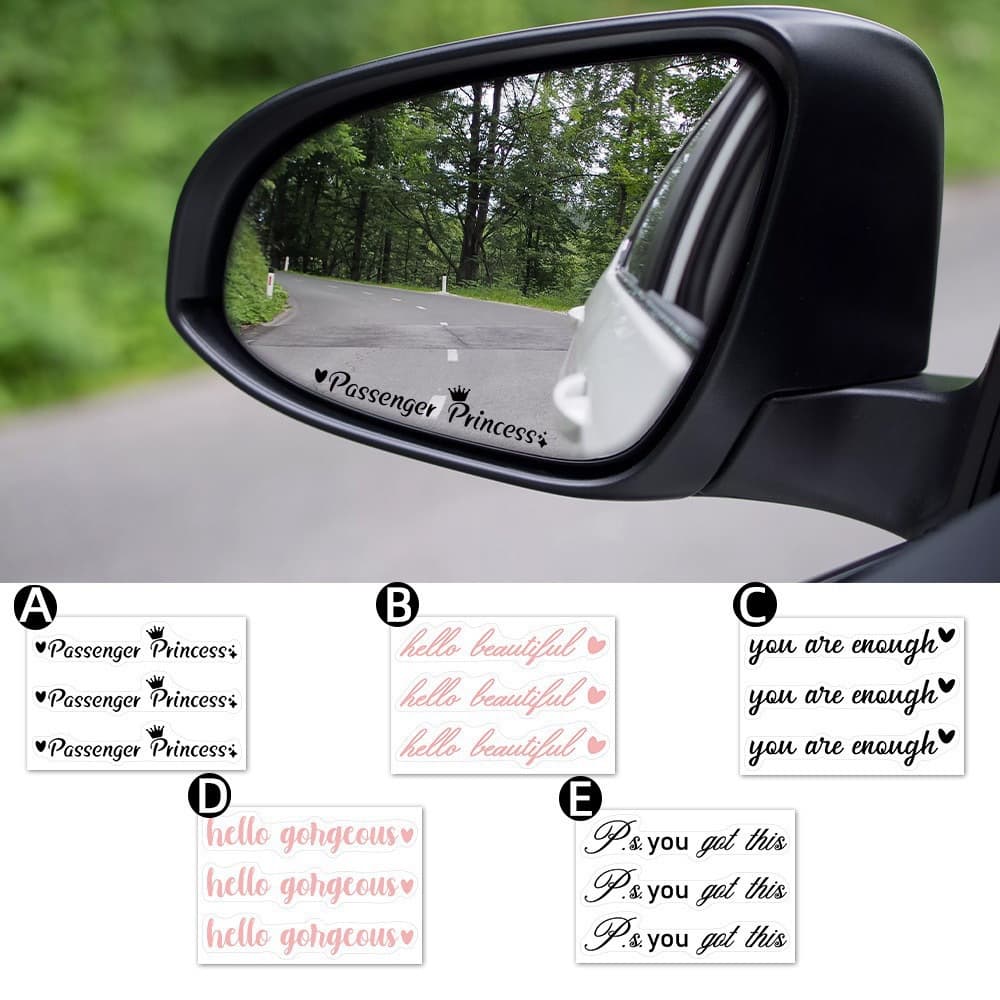 Amazon Cross-Border Car Sticker Reverse Sticker Rearview Mirror Sticker Glass Window Sticker Mirror Sticker English Letter Sticker