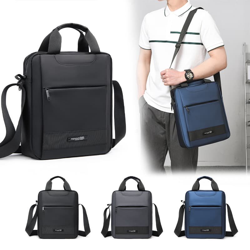 Cross-border Fashion Simple Commute Shoulder Bag for Men Lightweight Casual Crossbody Bag Large Capacity Vertical Handbag Tote
