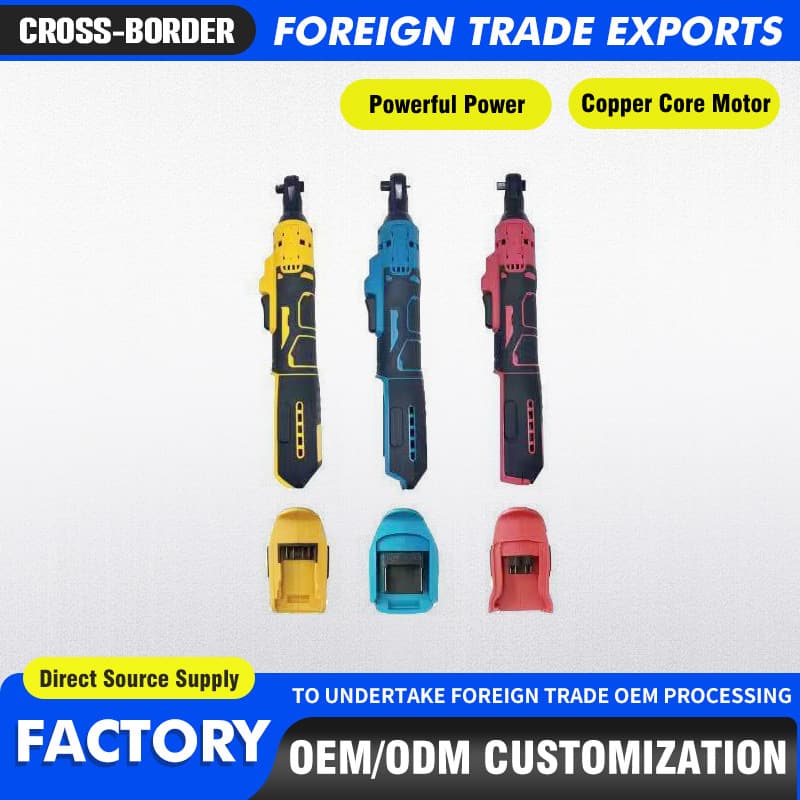 Cross-border Amazon lithium battery rechargeable ratchet wrench household handheld high-power 90-degree angle electric wrench
