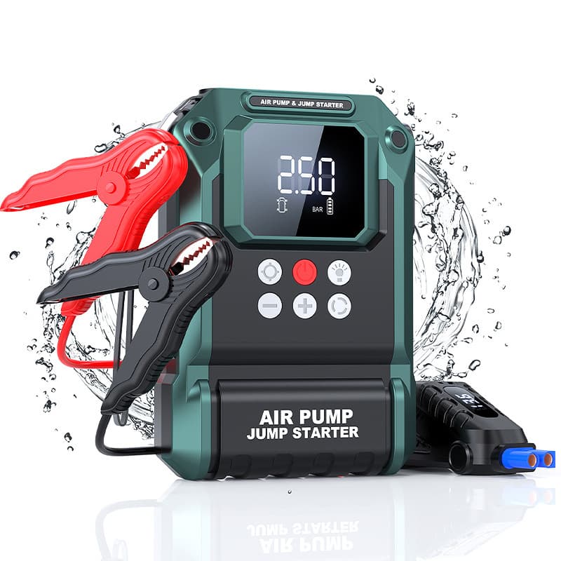 Large-capacity 12V car emergency starting power supply with powerful start-up quick-inflation air pump integrated