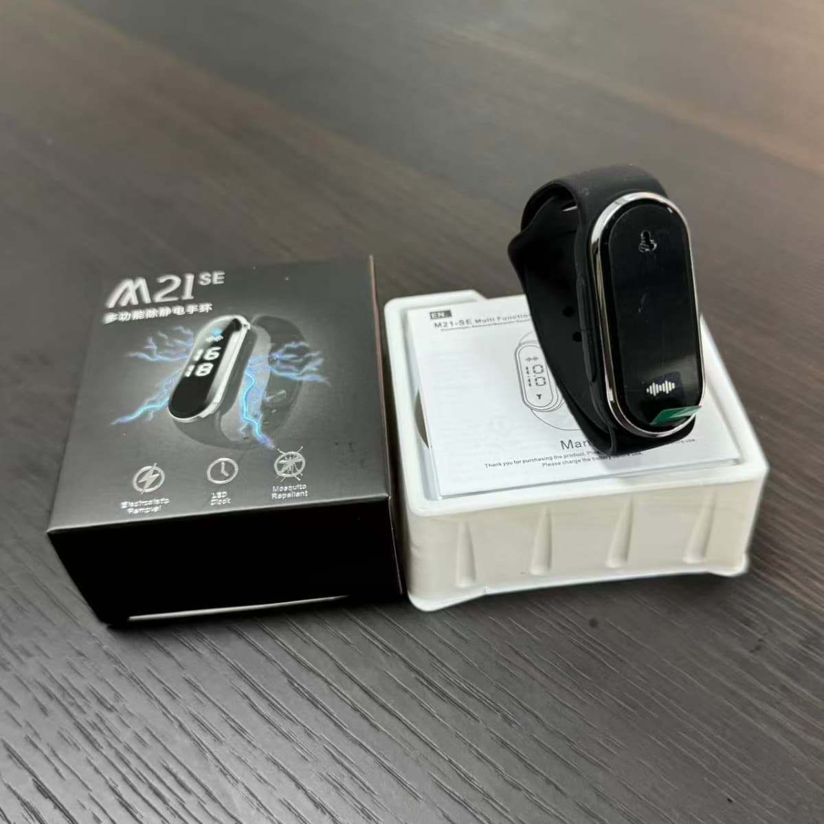 M21 Multifunctional Ultrasonic Mosquito Repellent Bracelet, Anti-Static Adjustable Silicone Strap, Outdoor Portable