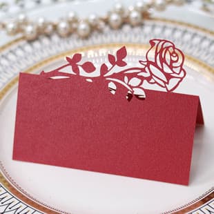 Cross-border Wedding Red Rose Place Card 3D Valentine's Day Table Card Wedding Handwritten Name Card Stock