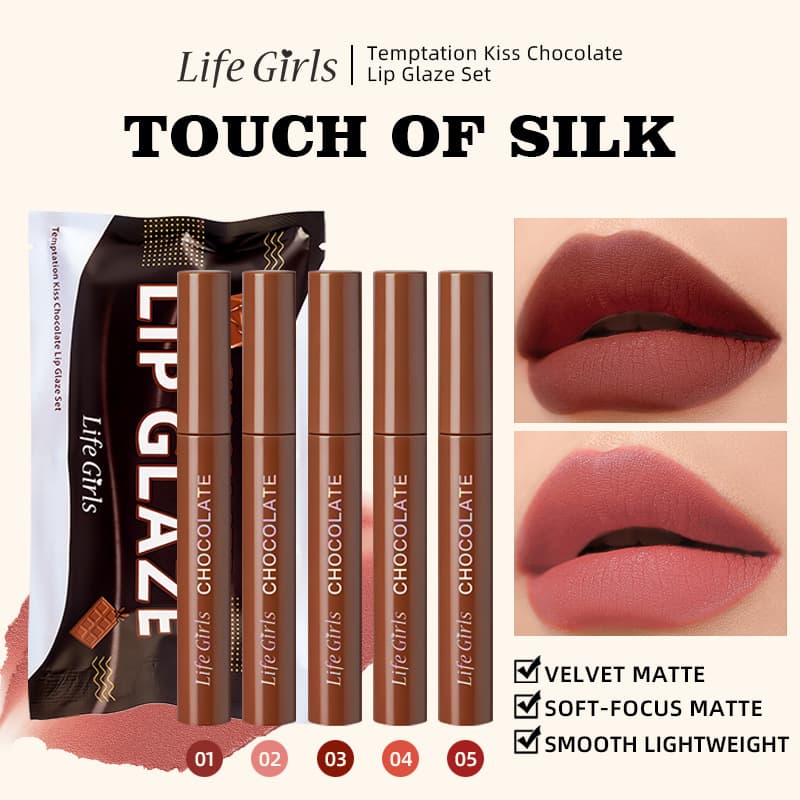 Life Girls Temptation Kiss Chocolate Lip Glaze Set Cross-border Lipstick