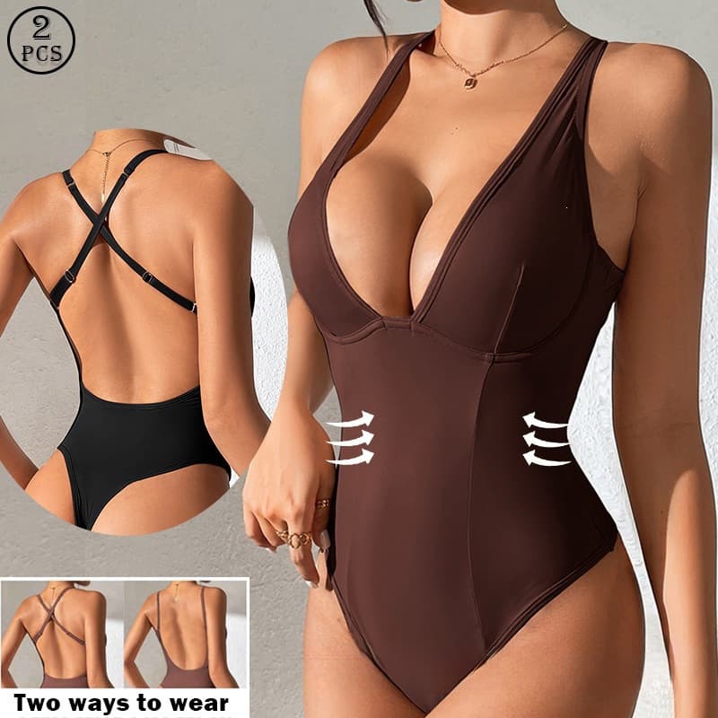 Cross-border Supply Sexy Shapewear Bodysuit Backless Waist-slimming V-neck Thong Body Shaper In Stock Bodysuit Lingerie