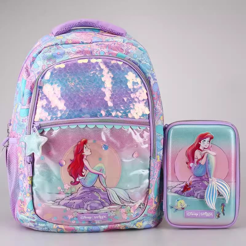Australian Smiggle Mermaid Ariel Color-Changing Stress-Relief School Backpack for Kids, Unicorn Bookbag