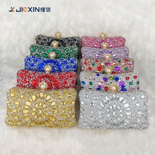 Cross-border New Rhinestone Bag Colorful Sparkling Gem Evening Bag Women's Fashion Banquet Versatile Formal Dress Evening Dress Bag