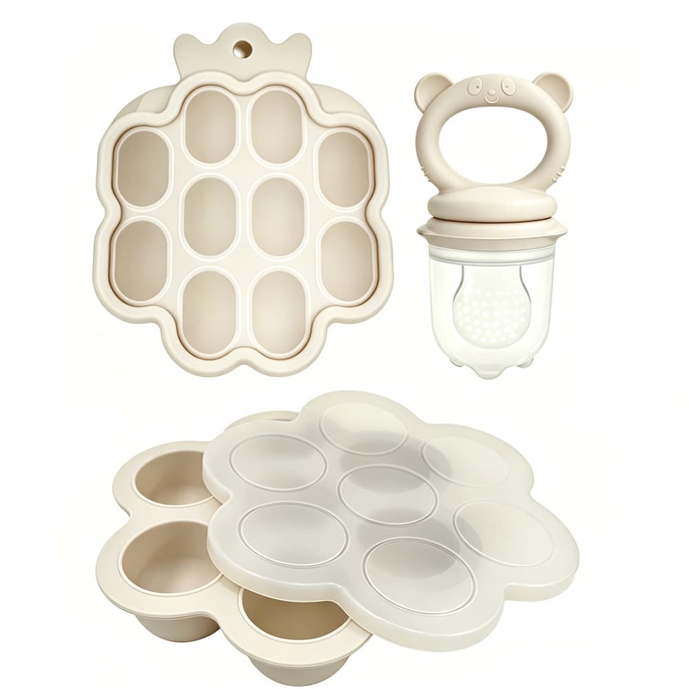 New Pineapple Baby Food Ice Cube Tray Set Baby Food Ice Cube Mold Fruit Feeder Teether 3-Piece Set Factory Stock