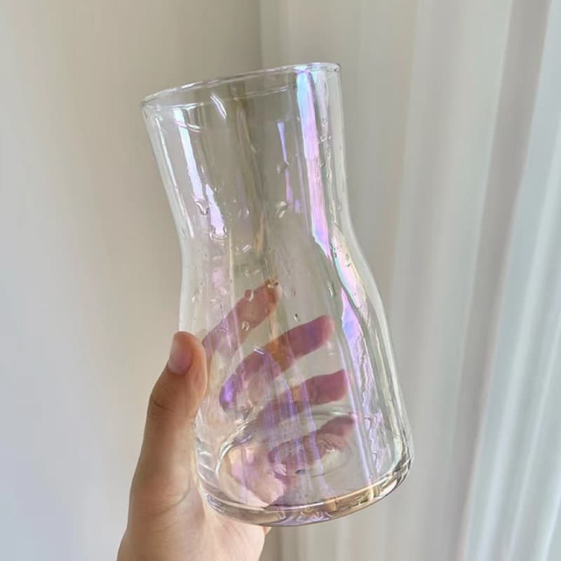 Minimalist Ins Electroplated Iridescent Glass Vase Transparent Hydroponic Flower Vase Table Decoration Small Vase Wholesale