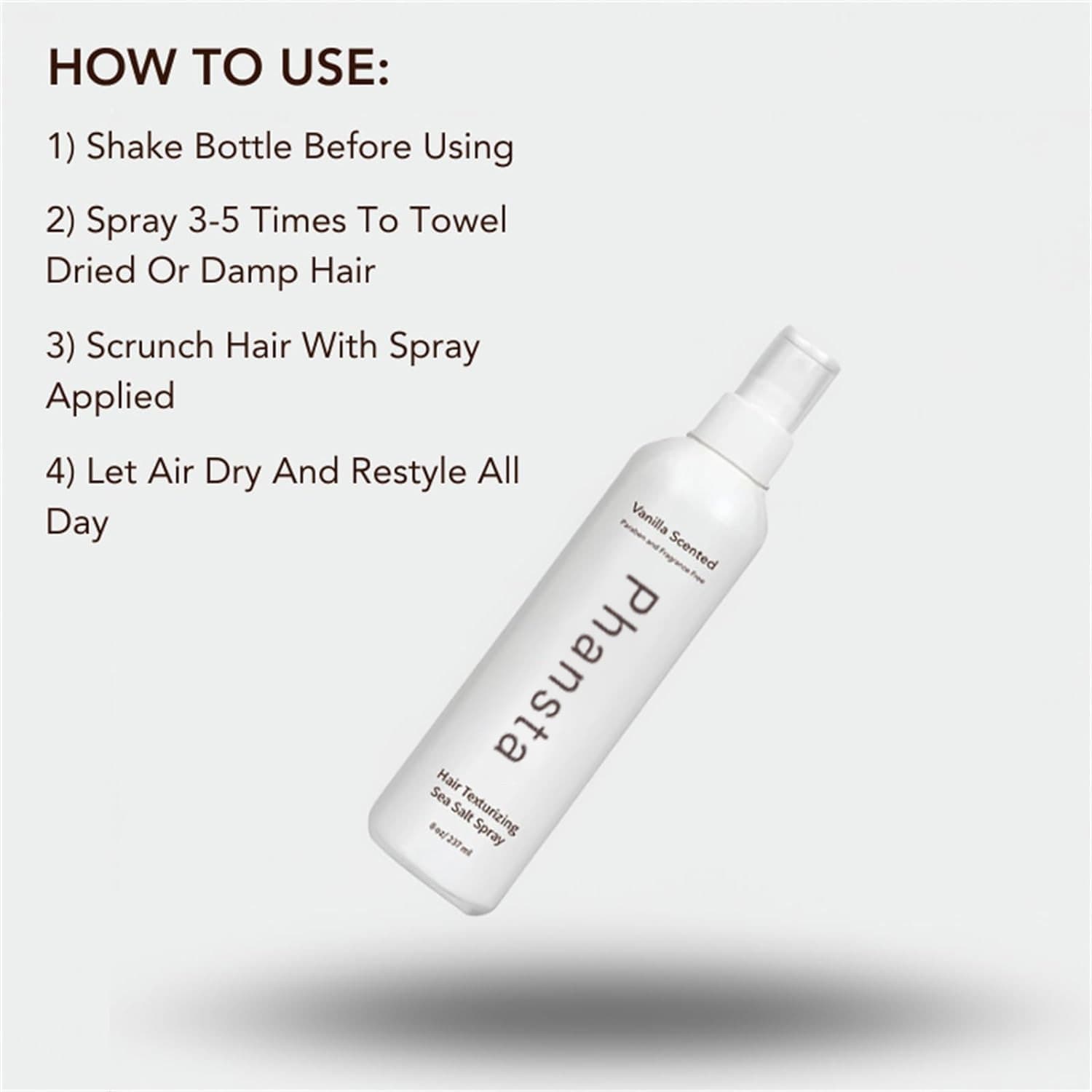 Cross-border vanilla sea salt hair spray refreshing fluffy styling hair care spray set 237ml Hair Spray