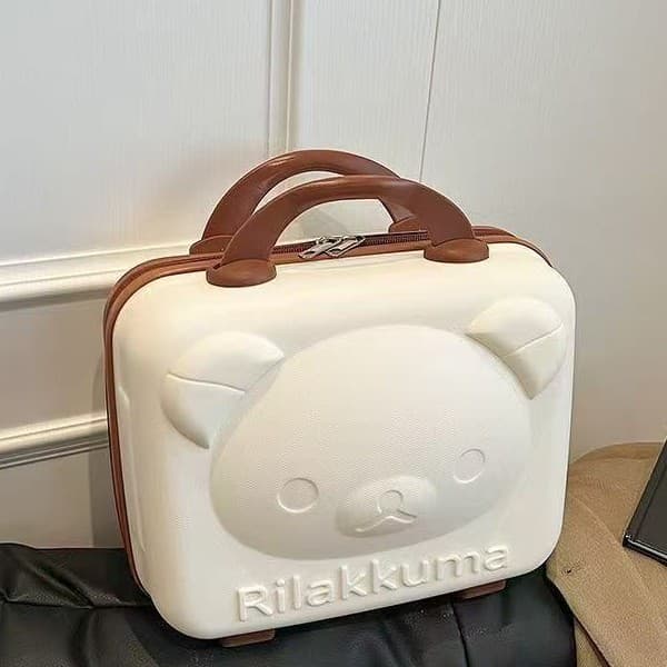 14-inch Hand Luggage Cosmetic Case, Bear Gift Collection Travel Suitcase, Women's Mini Cartoon PP Box Wholesale