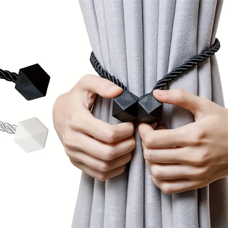 Cross-border creative Rubik's Cube magnet buckle, punch-free magnetic curtain buckle, simple storage curtain straps and ropes