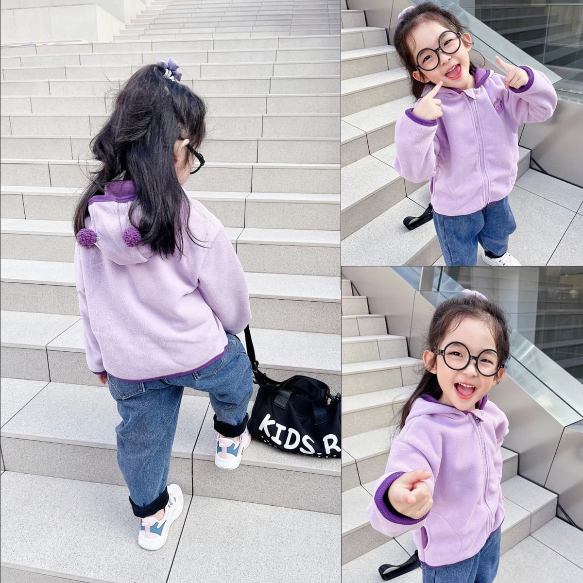 Hot-selling Girls' Spring/Autumn/Winter Coat, Stylish 1-5 Year Old Toddler Boys & Girls Hoodie, Double-sided Fleece Zip-up Jacket, Warm