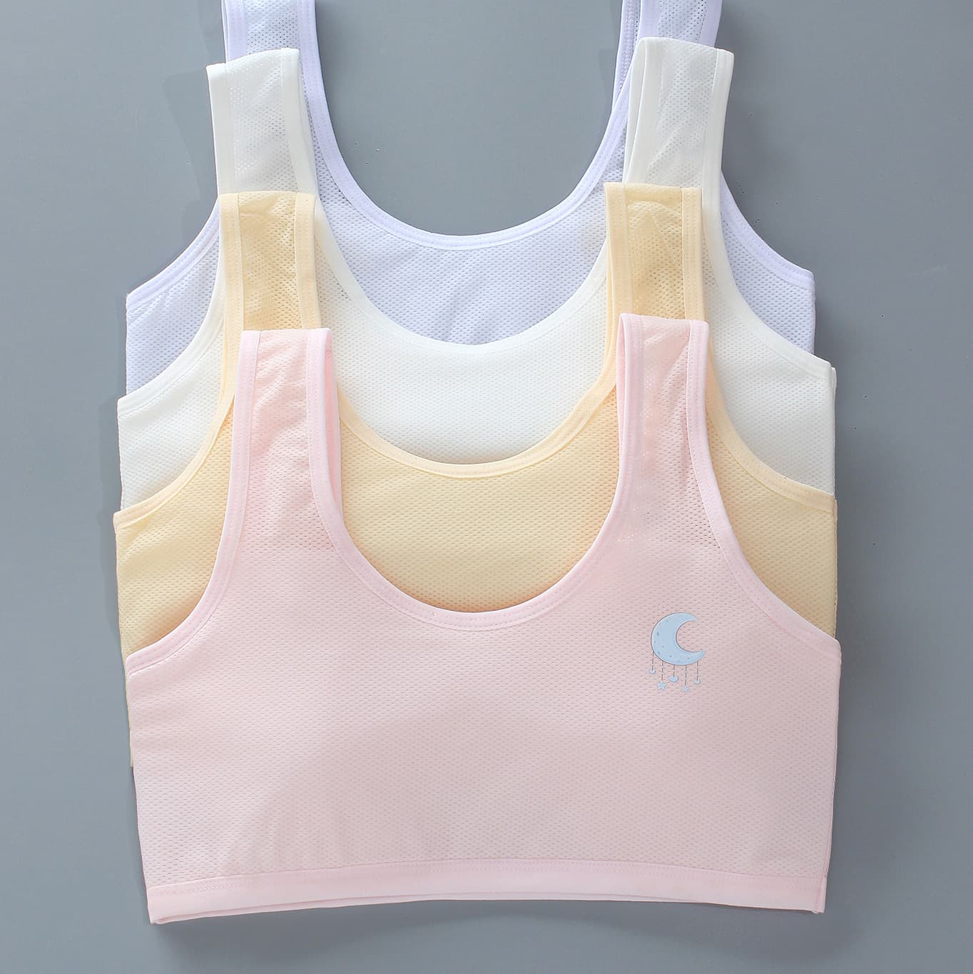 Girls' Mesh Vest Breathable Summer Thin Children's Bandeau Training Strap Top for Elementary and Middle School Teens Bra