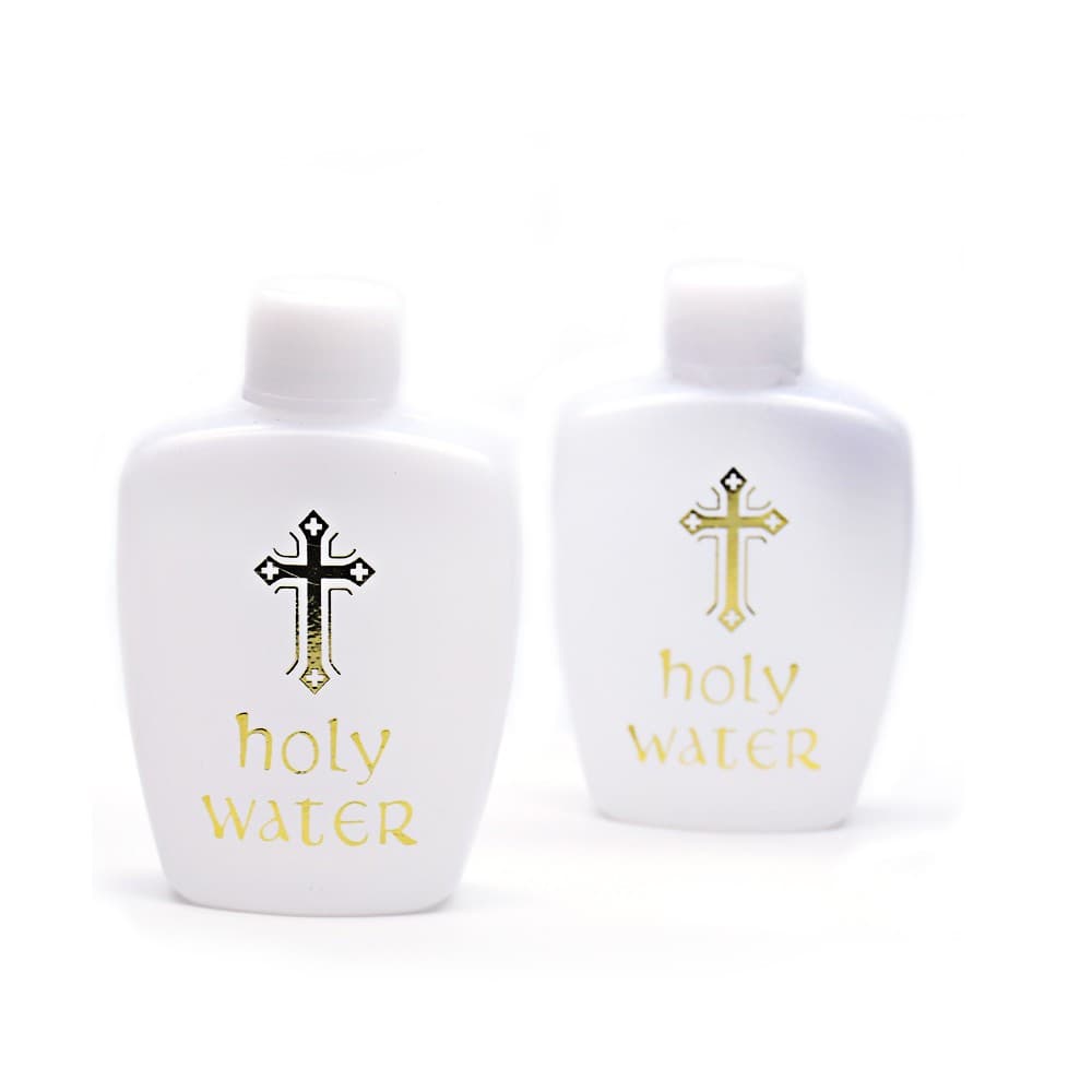 60ml, 100ml, 250ml Holy Water Bottles (Plastic Bottles with Crosses) for Holy Water Baptism
