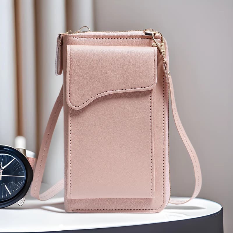 2025 New Fashion Korean Style Shoulder Crossbody Bag Large Capacity Women's Long Wallet Card Holder Solid Color Mobile Phone Bag