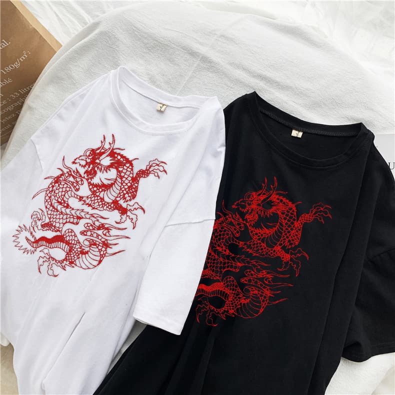 Women's T-shirt Harajuku Y2K Street Tops Harajuku Dragon Goth