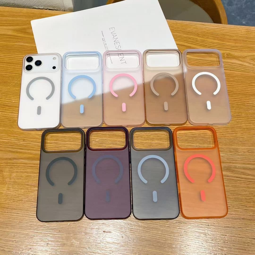 Compatible with iPhone 17 PRO Case Ice Frost Magnetic Ultra-Thin Matte Transparent PC Apple 15 Full Coverage Protective Cover