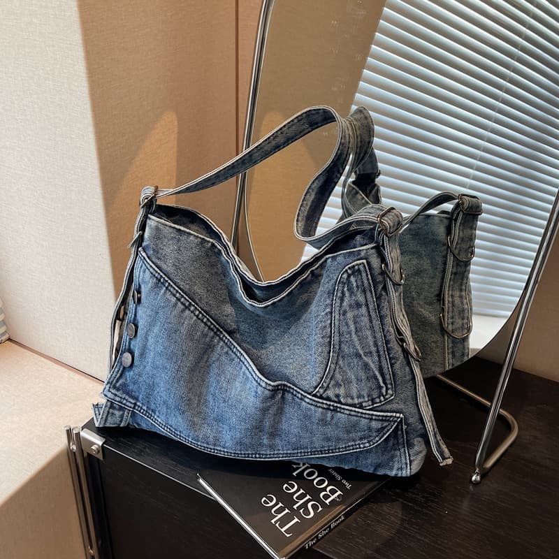Denim Bag for Women 2026 New Style, Versatile and Large Capacity Student Shoulder Bag, Commute Tote Bag