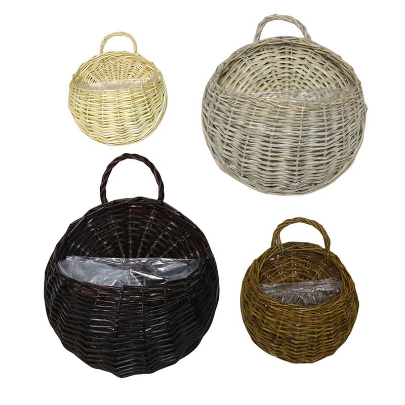 Handmade willow woven flower baskets, flower pots, wall-mounted hanging baskets, plant pots, flower pots, pastoral style willow woven flower baskets