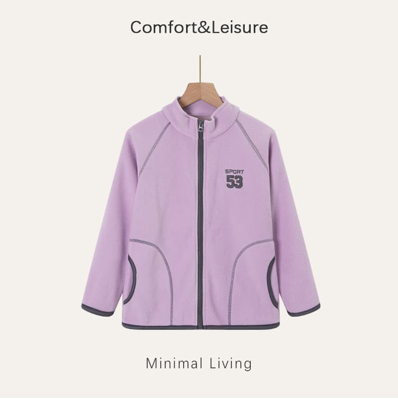Children's fleece jacket, thickened and warm fleece top for boys and girls, outdoor windproof jacket, new product.