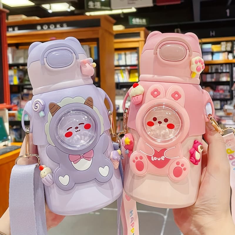 2026 New Model Cross-Border Dropshipping: 520ml/18oz Insulated Water Bottle with Straw (Cross-Border Dropshipping)