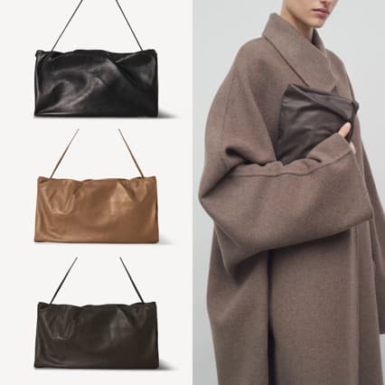 Paired with the Row Series Women XL Bourse Bag, cloud-patterned leather clutch, single-shoulder underarm bag