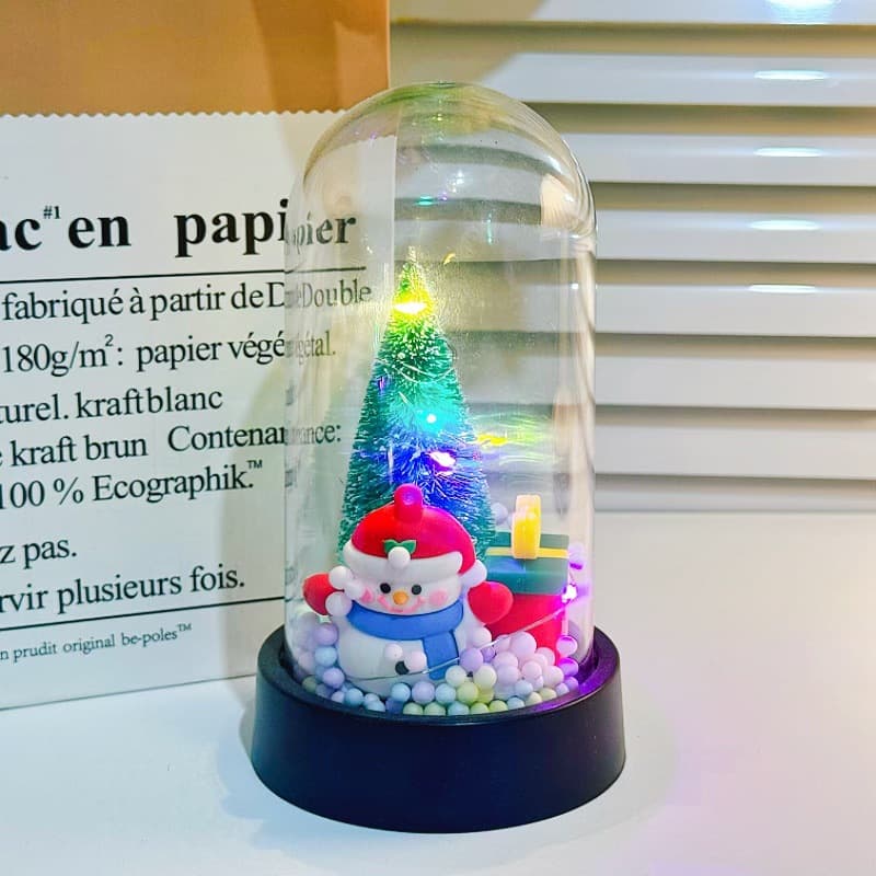 Trendy Christmas Night Light Santa Claus Snowman Figurine Decorative Ambient Lamp Christmas Gift Party Favor Wholesale