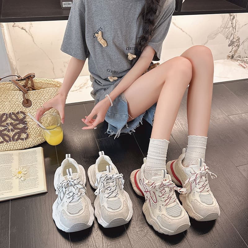 Thick-Soled Versatile Dad Shoes for Women, 2026 Summer New Style Height-Increasing Sneakers, Casual Sports Shoes, Breathable Running Shoes
