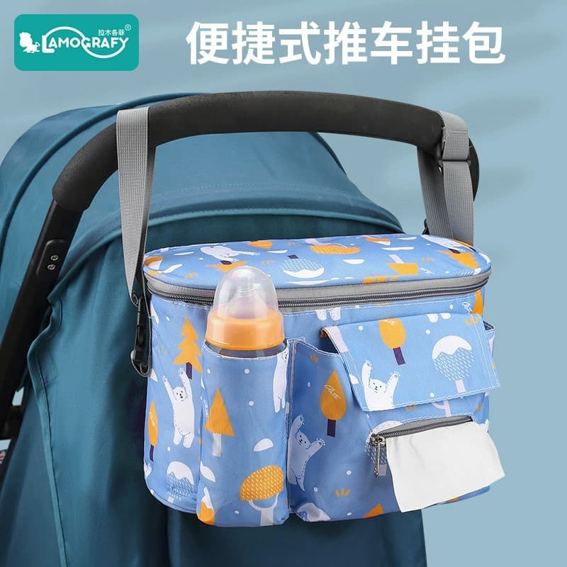 Factory direct sales baby stroller hanging bag multi-functional outing mommy bag waterproof mother and baby storage bag stroller bag general standard