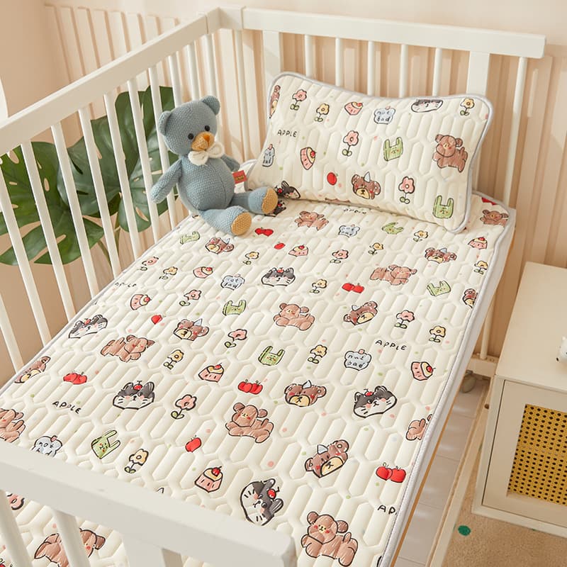 2026 new summer type A maternal and infant grade kindergarten ice silk mat, cool silk latex mat, three-piece bedding set